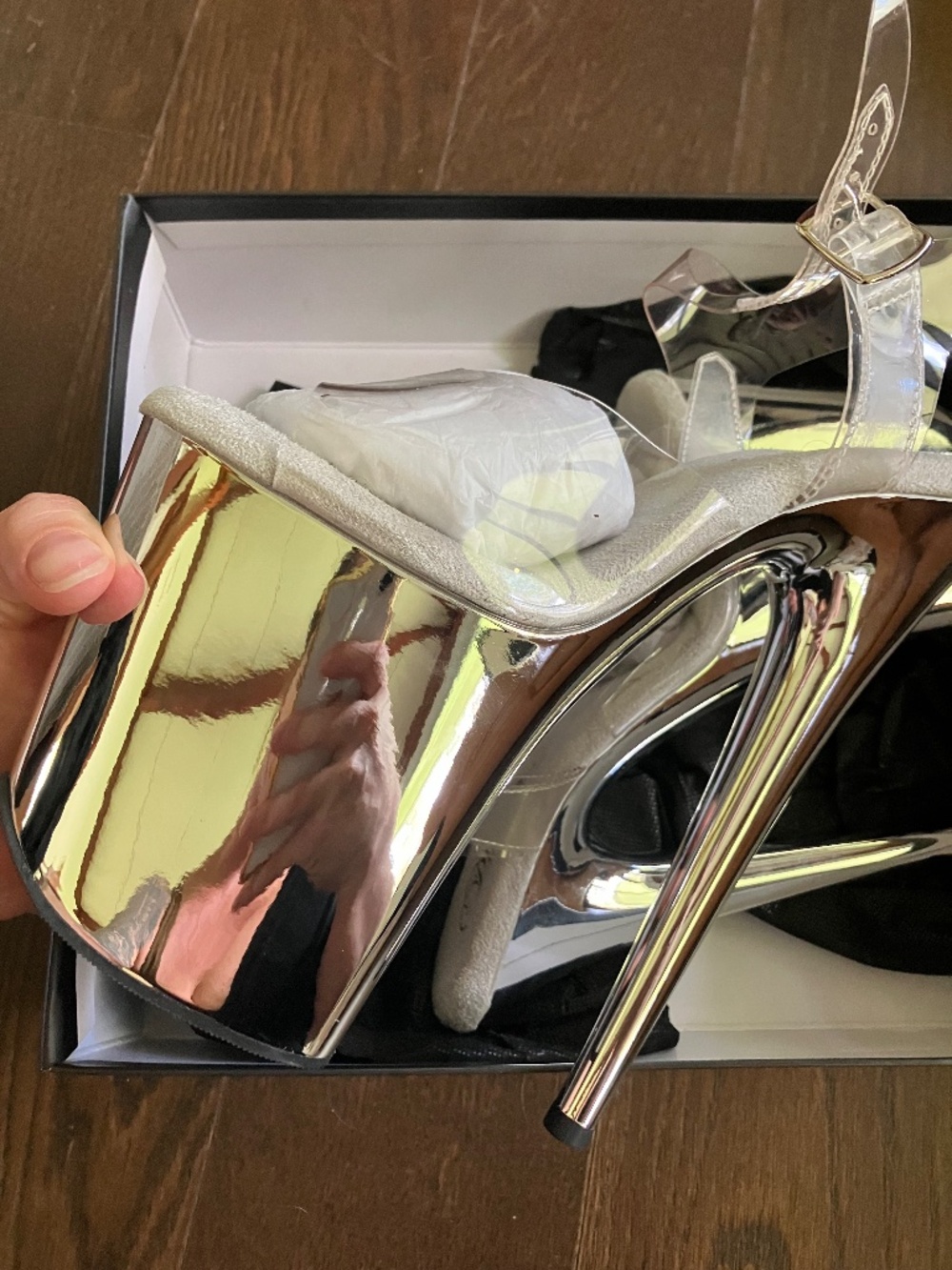 CHROME PLEASER  Flamingo-808 8" SIZE 7 NWT Dance Heels - Picture 3 of 7